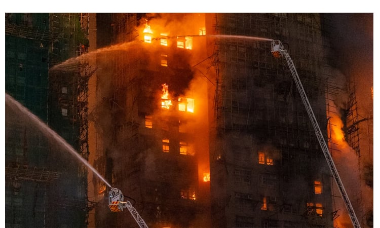 হংকংয়ের বহুতল ভবনে অগ্নিকাণ্ডে অন্তত ৪৪ জনের মৃত্যু
