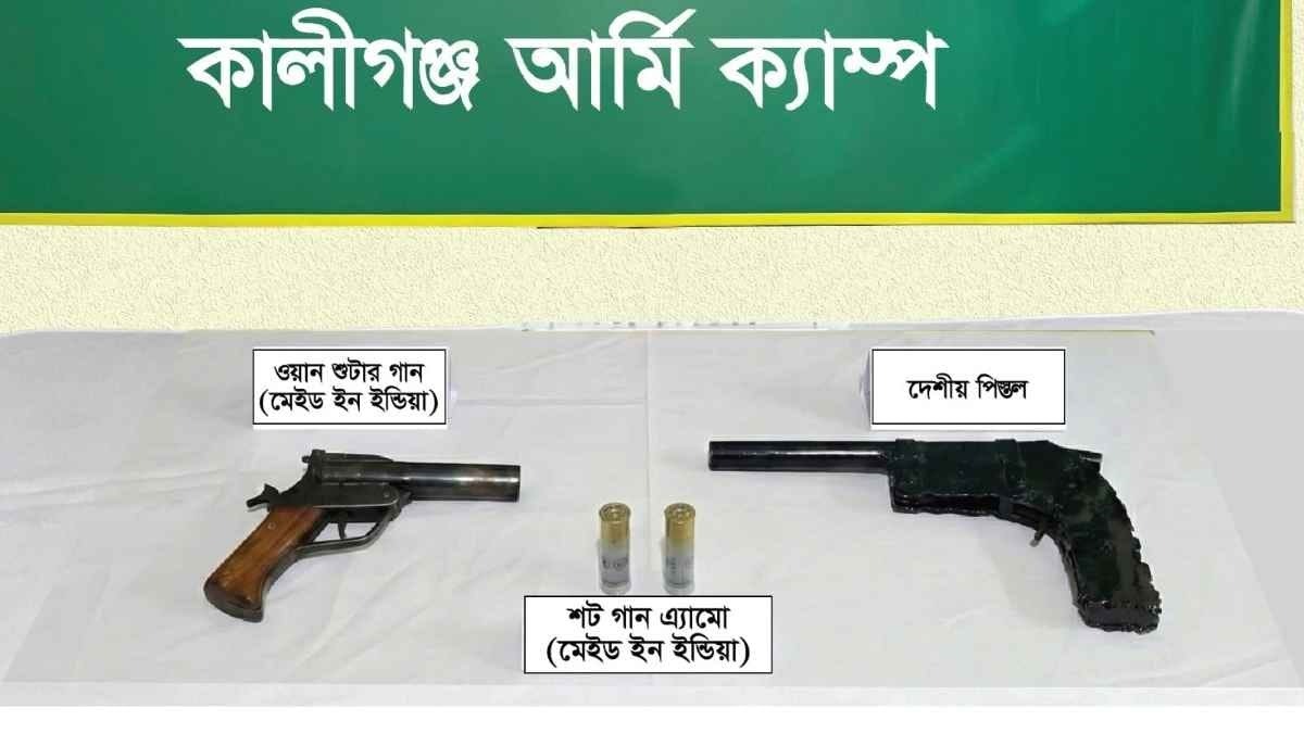 ঝিনাইদহে যৌথ বাহিনীর অভিযানে অস্ত্র ও গোলা বারুদ উদ্ধার