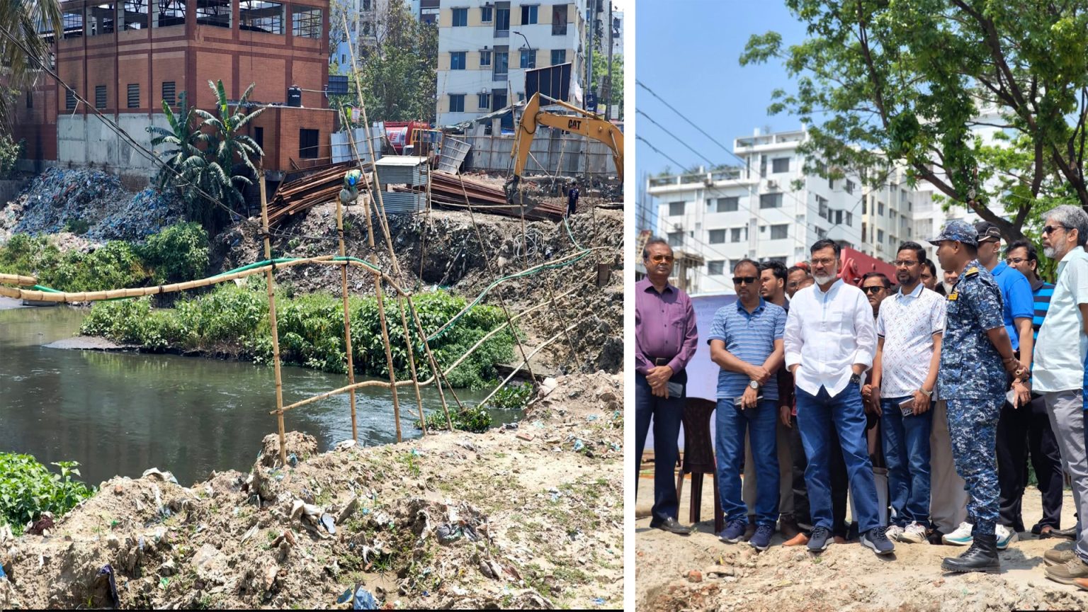 আফতাবনগর-বনশ্রীতে নির্মাণাধীন ৩ সেতুর কাজ পরিদর্শনে ডিএনসিসি প্রশাসক