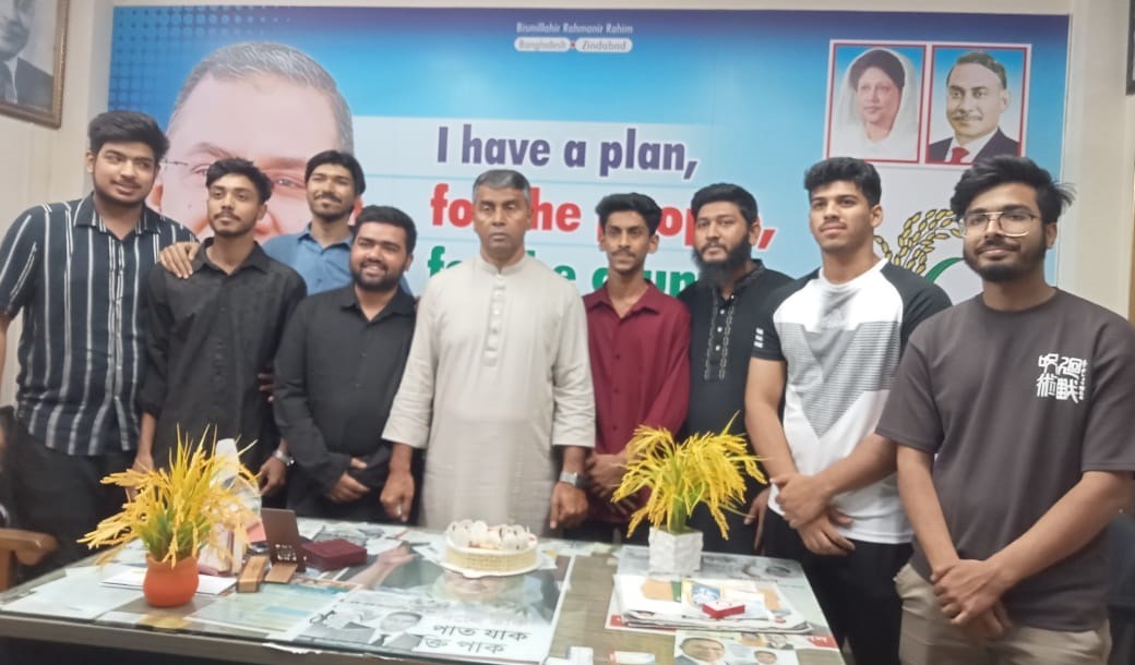 এমপি জাহাঙ্গীরের সম্মেলন কক্ষে মেহেদি হাসান বাপ্পির জন্মদিন উদযাপিত