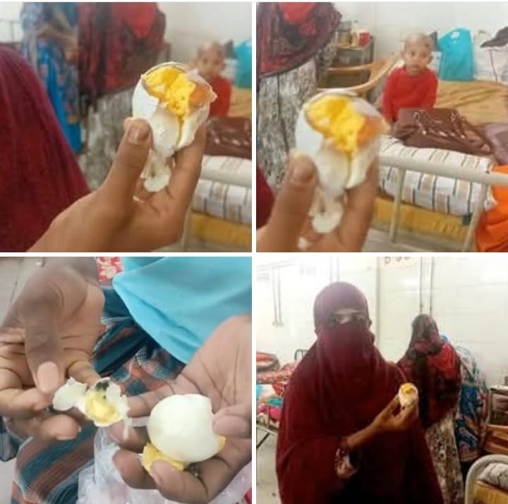 গাইবান্ধায় সদর হাসপাতালে রোগীদের নাস্তায় দিচ্ছে বাচ্চাসহ পঁচা ডিম