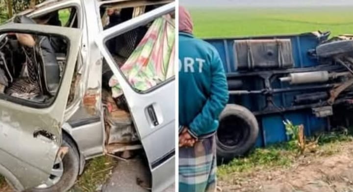গোবিন্দগঞ্জে মাইক্রো-ট্রাক সংঘর্ষে চালক নিহত, আহত ১০