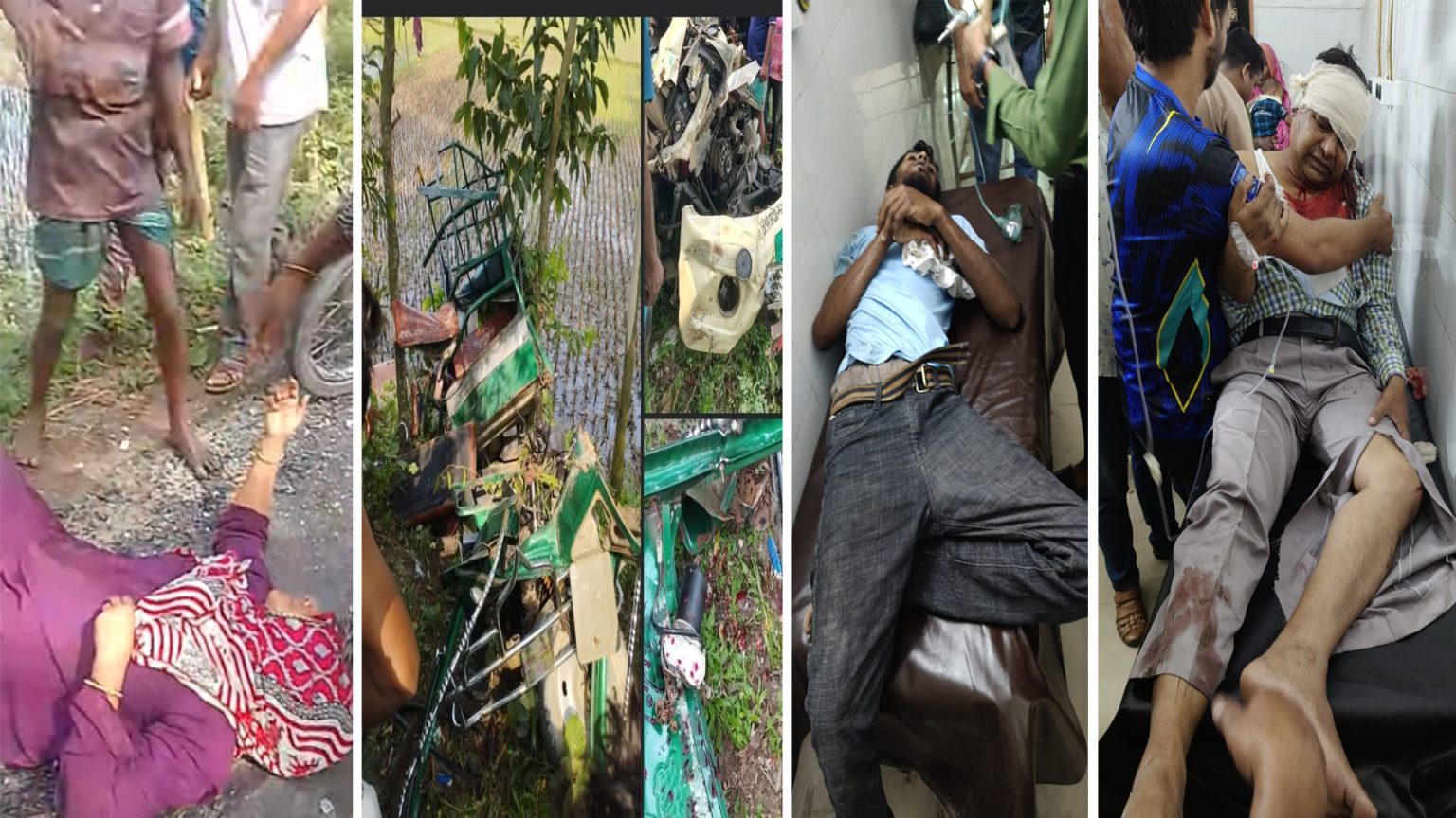 গাইবান্ধায় মিনি ট্রাক্টর ও অটোরিকশার মুখোমুখি সংঘর্ষ, চালকসহ নিহত ২; আহত ৫