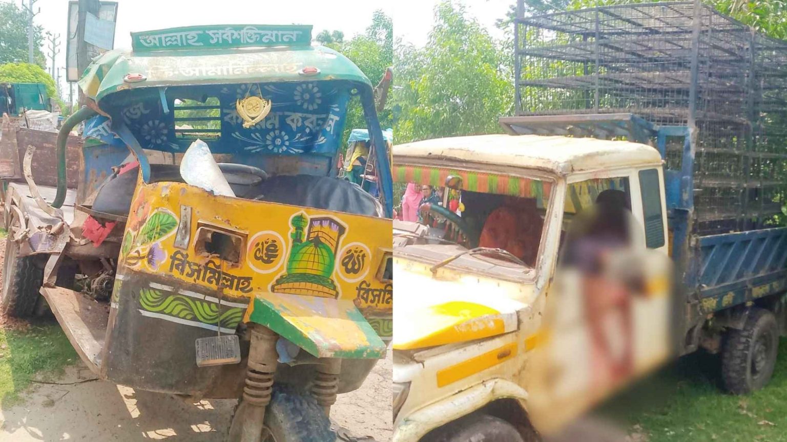 নড়াইলের ঘোষবাড়িতে পিকআপ ও লাটার মুখোমুখি সংঘর্ষে একজন নিহত, আহত ৪