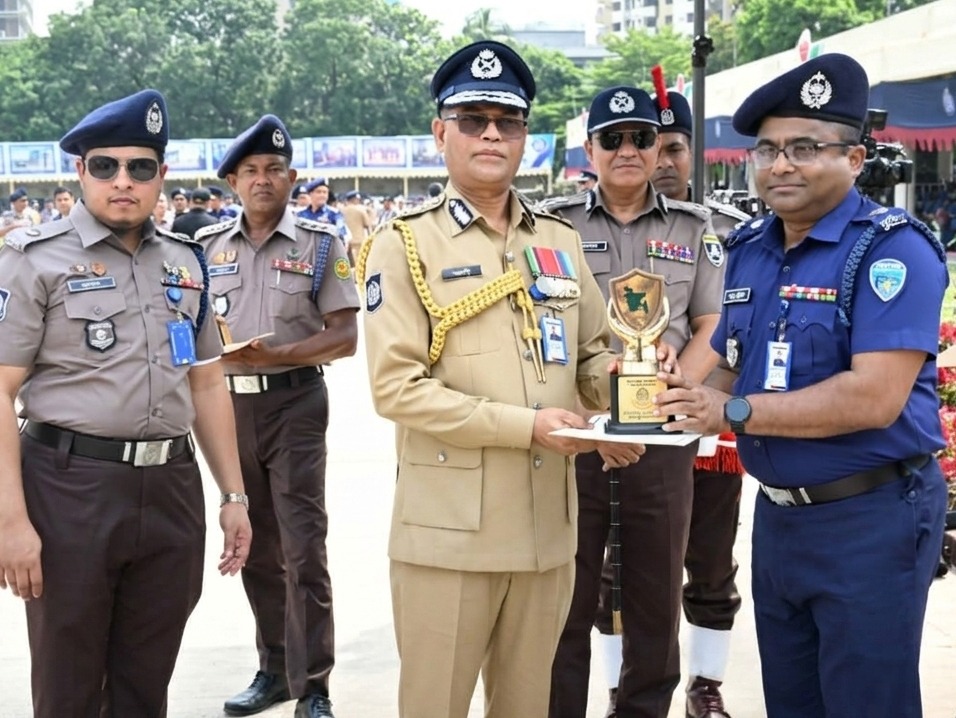 মাদকবিরোধী অভিযানে দেশসেরা ব্রাহ্মণবাড়িয়া জেলা পুলিশ: আইজিপির হাত থেকে পুরস্কার গ্রহণ