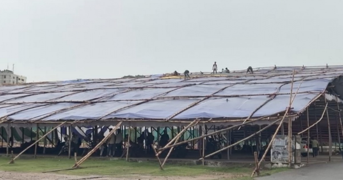 ঈদের জামাতের জন্য প্রস্তুত জমিয়তুল ফালাহ ময়দান : চসিক মেয়র