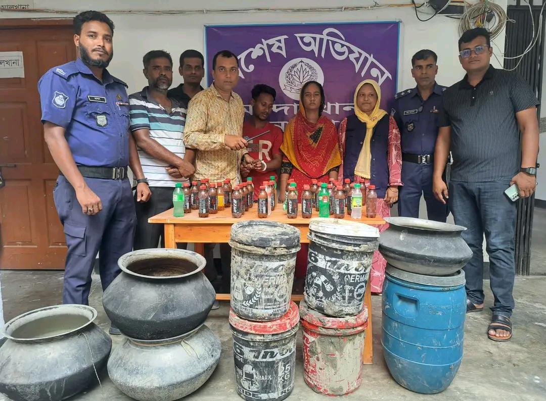 দেশীয় মদের কারখানায় অভিযান, গ্রেপ্তার-৪