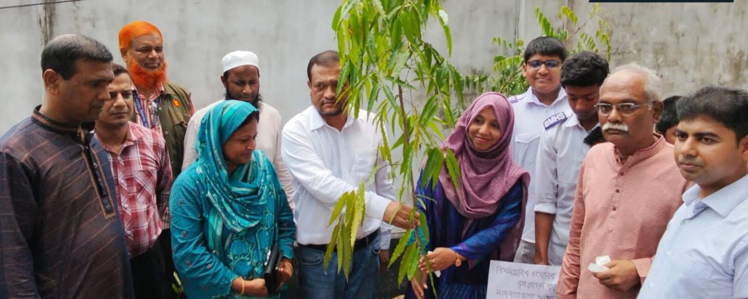 ওয়ান চাইল্ড, ওয়ান ট্রি বাস্তবায়নে ঝিকরগাছা বি.এম হাইস্কুলে বৃক্ষরোপণ কর্মসূচির উদ্বোধন করলেন ইউএনও সাফফাত আরা সাঈদ