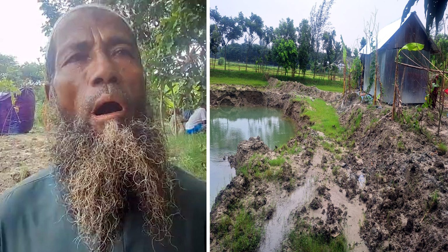 কমলনগরে অসহায় বৃদ্ধের জমি দখল করলো প্রবাসী, থানায় অভিযোগ