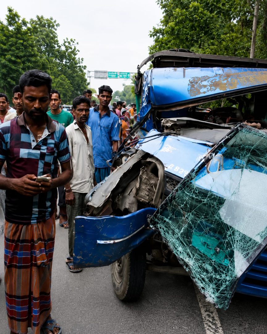 চাকা বিস্ফোরণে নিয়ন্ত্রণহীন ট্রাক; নবাবগঞ্জে নিহত ওষুধ কোম্পানির প্রতিনিধি