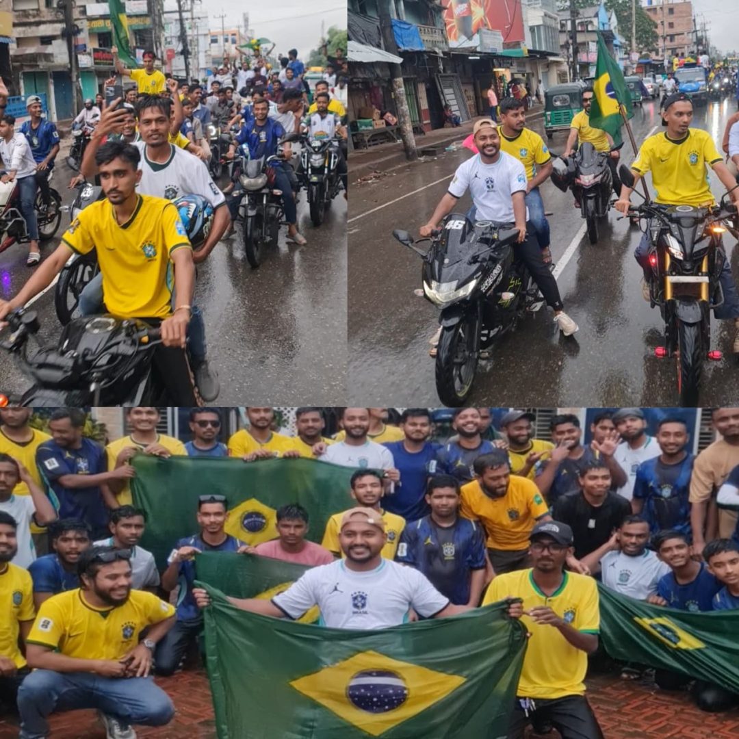 পটিয়ায় ব্রাজিল সমর্থকদের বর্ণাঢ্য বাইক শোভাযাত্রা