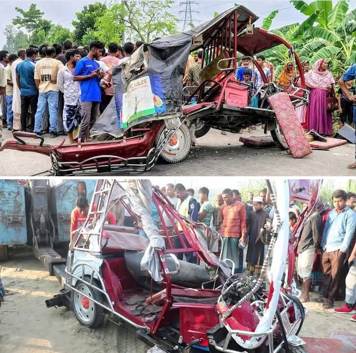 গাইবান্ধার পলাশবাড়ীতে বাসের ধাক্কায় ইজিবাইক চালক নিহত, আহত ১