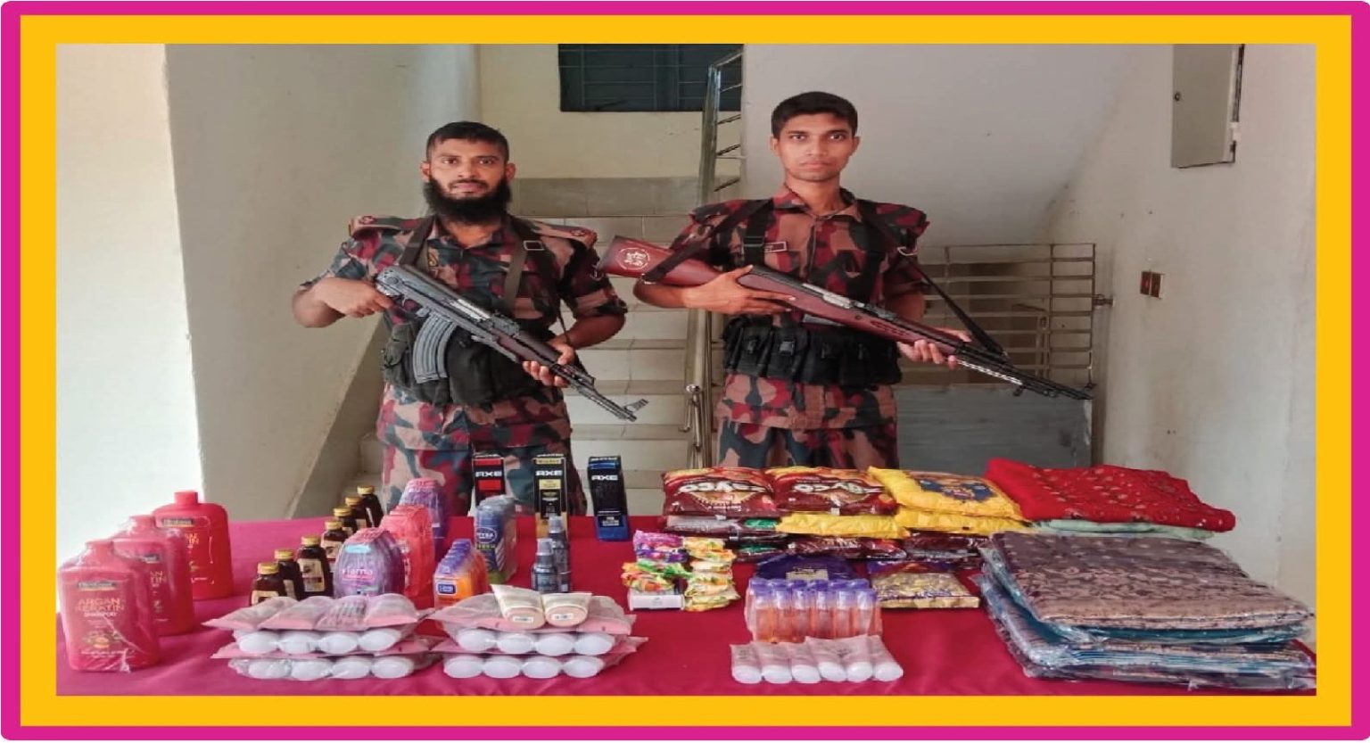 বেনাপোল আইসিপি সীমান্তে বিজিবির অভিযানে প্রায় ২ লক্ষ টাকার ভারতীয় মালামাল জব্দ করে