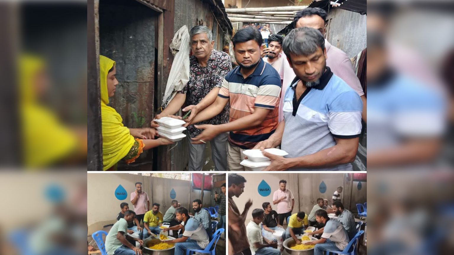 ক্যান্টনমেন্ট থানা বিএনপির উদ্যোগে বন্যাদুর্গত পানিবন্দী মানুষের মাঝে খাবার বিতরণ