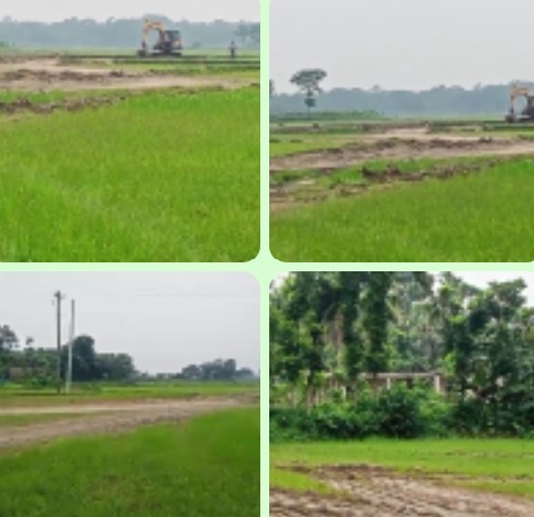 যশোর সদর উপজেলার চাঁচড়া এলাকায় ফসলি জমি থেকে অবৈধভাবে মাটি কাটার অভিযোগ: সড়ক ঝুঁকিপূর্ণ