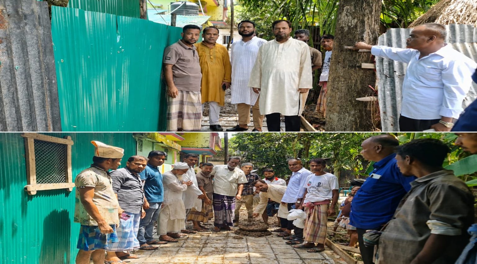 খরনায় হাজী আমজু মিয়া সড়কের আরসিসি ঢালাই কাজের উদ্বোধন
