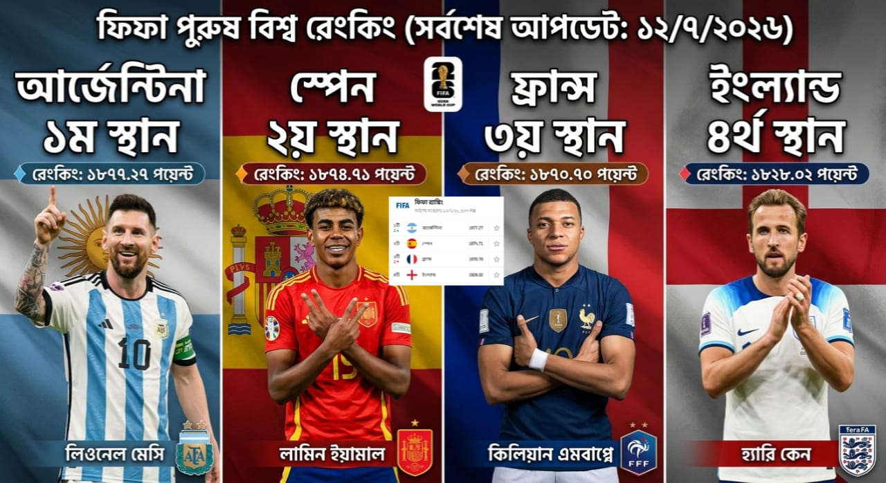 বিশ্বকাপ ইতিহাসে প্রথমবার সেমিফাইনালে র্যাঙ্কিংয়ের শীর্ষ চার দল